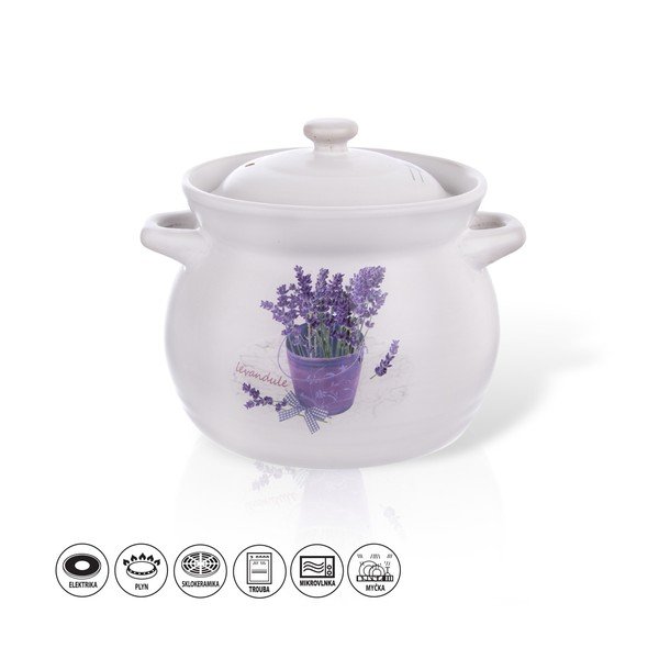 Oală din ceramică Orion Levandule, 3,9 l