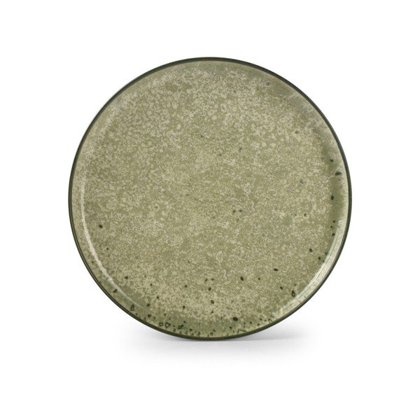 Farfurie verde/crem din gresie ø 27 cm Gravel – ONA
