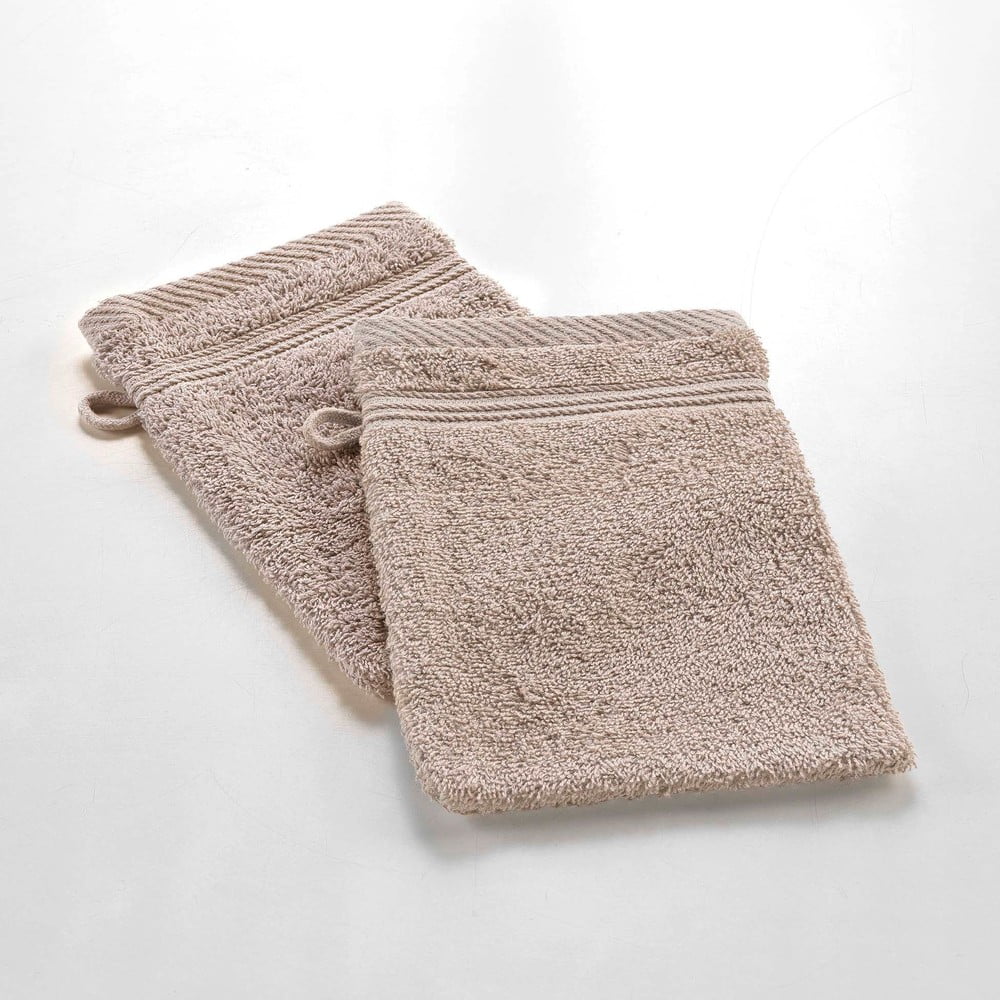Prosopel de spălat pe corp maro deschis din bumbac 15x21 cm Tendresse – douceur d\'intérieur