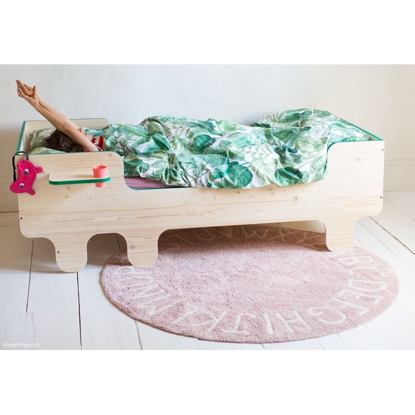 Covor pentru copii roz deschis lavabil/țesut manual din bumbac ø150 cm ABC Vintage Nude – Lorena Canals-image-4