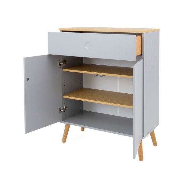 Dulap cu detalii în decor de stejar Tenzo Dot, lățime 79 cm, gri-image-3