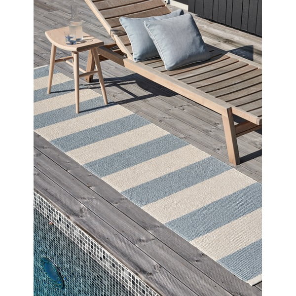 Covor tip traversă pentru interior și exterior albastru deschis/crem 70x150 cm Bob Blue Fog – Pappelina-image-2