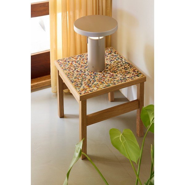 Măsuță auxiliară cu aspect de lemn de stejar 40x40 cm Confetti – Hübsch-image-2
