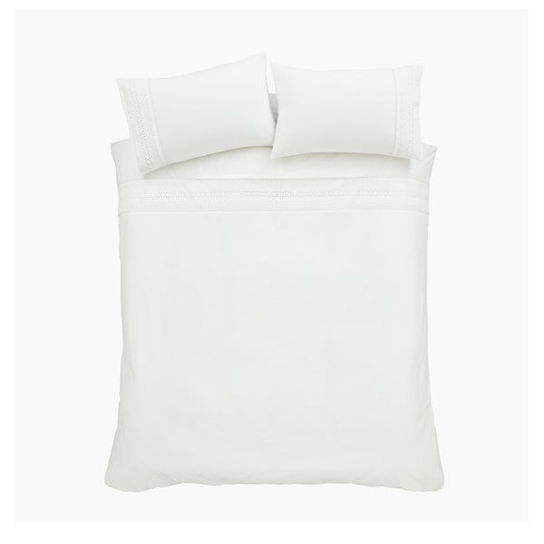 Lenjerie de pat albă pentru pat dublu 200x200 cm Broderie Anglaise – Catherine Lansfield