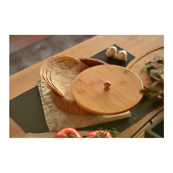 Cutie depozitare din lemn de bambus pentru tortilla Bambum Pekit, 20 x 20 cm-image-2