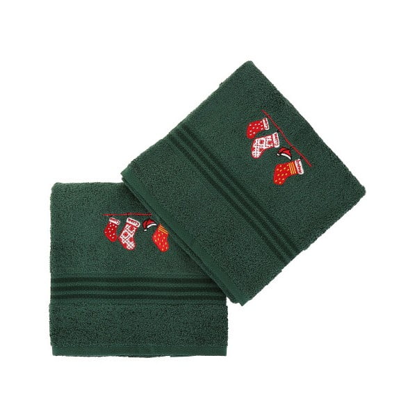 Set 2 prosoape Corap Green Socks, 50 x 90 cm