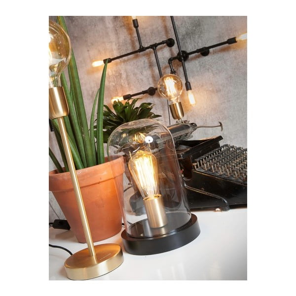 Veioză neagră cu abajur din sticlă (înălțime 30 cm) Seattle – it's about RoMi-image-2