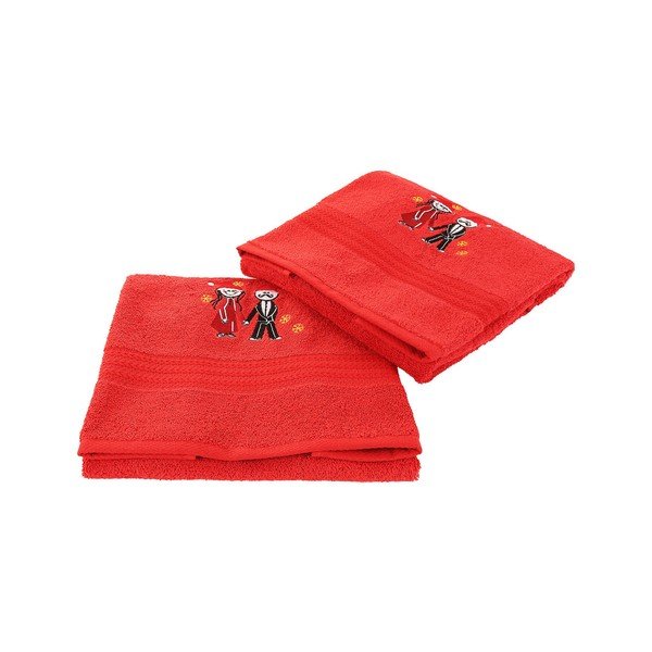 Set 2 prosoape din bumbac Cift Red, roșu-image-2