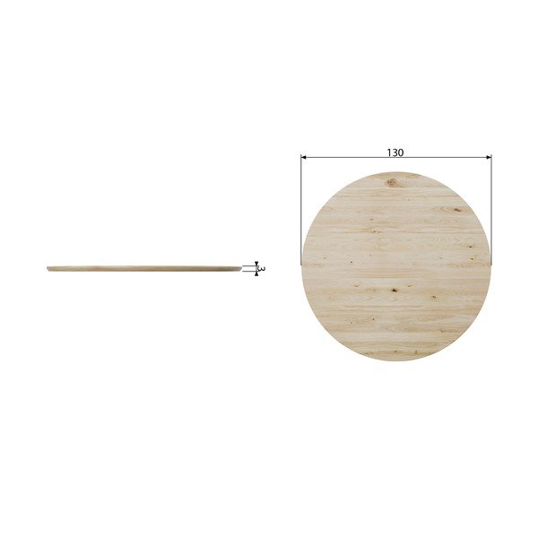 Blat de dining din lemn de stejar vtwonen Panel, ⌀ 130 cm-image-2
