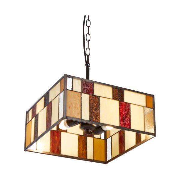 Lustră din metal cu abajur din sticlă Waldorf – Premier Housewares-image-3