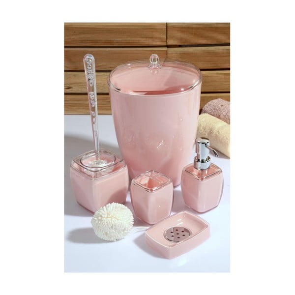 Set 5 accesorii pentru baie Karin,roz prăfuit