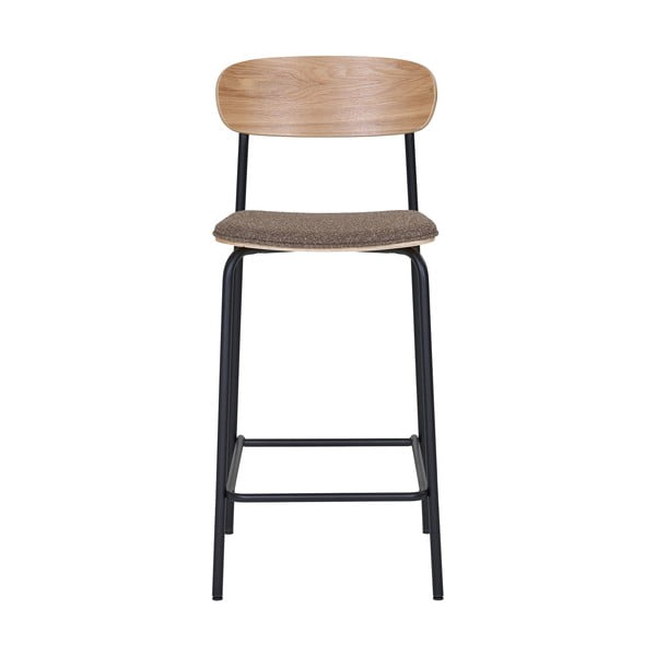 Scaun de bar negru/maro stivuibil cu aspect de lemn de frasin (înălțime șezut 66 cm) Estepona – House Nordic-image-4