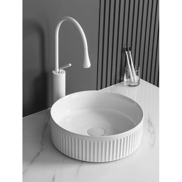 Chiuvetă albă rotundă din ceramică ø 37 cm Picobello – Sapho-image-2