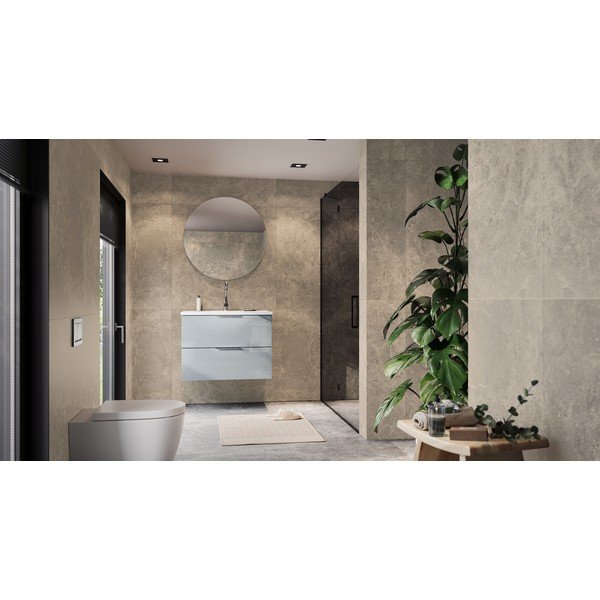 Dulap sub chiuvetă gri suspendat cu aspect lucios 81x61 cm Celano – Germania-image-1