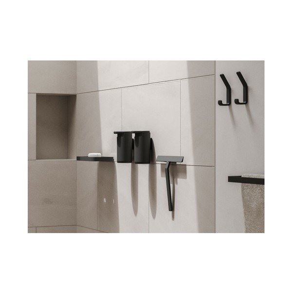 Racletă duș cu suport Zona Rim, lățime 30 cm, negru-image-1