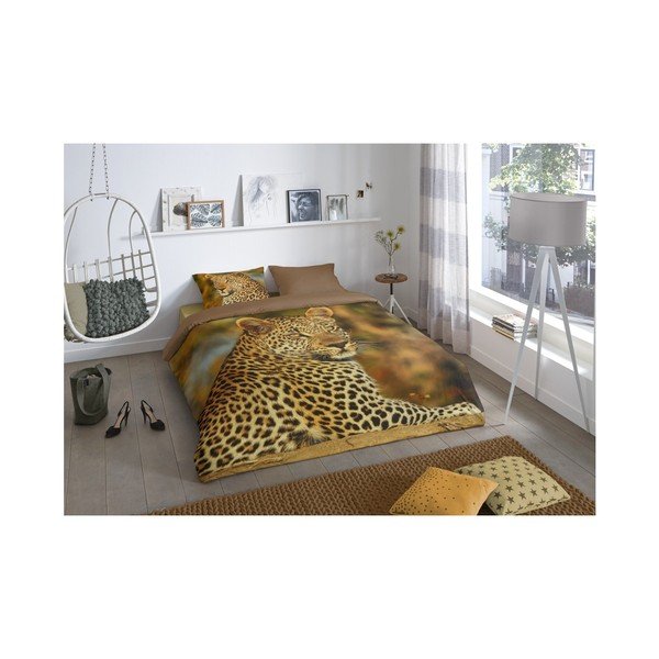 Lenjerie de pat din bumbac Good Morning Leopard, 240 x 200 cm-image-1