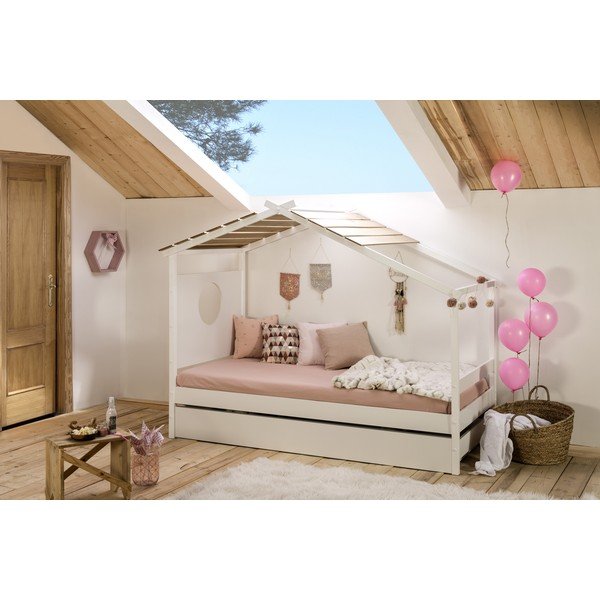 Pat pentru copii cu sertar Marckeric Nayah, 90 x 190 cm, alb-image-3