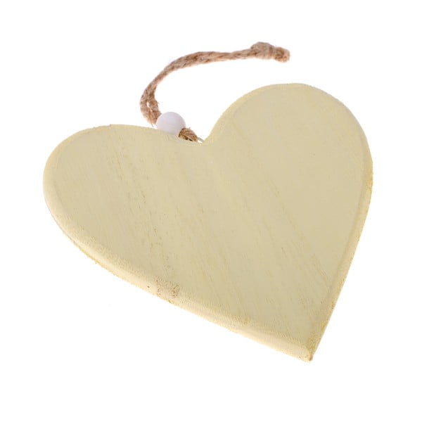 Decorațiune de agățat din lemn Dakls So Cute Heart, galben