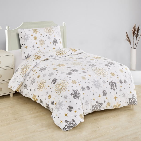 Lenjerie de pat crem din micropluș pentru pat de o persoană 140x200 cm Magic – My House