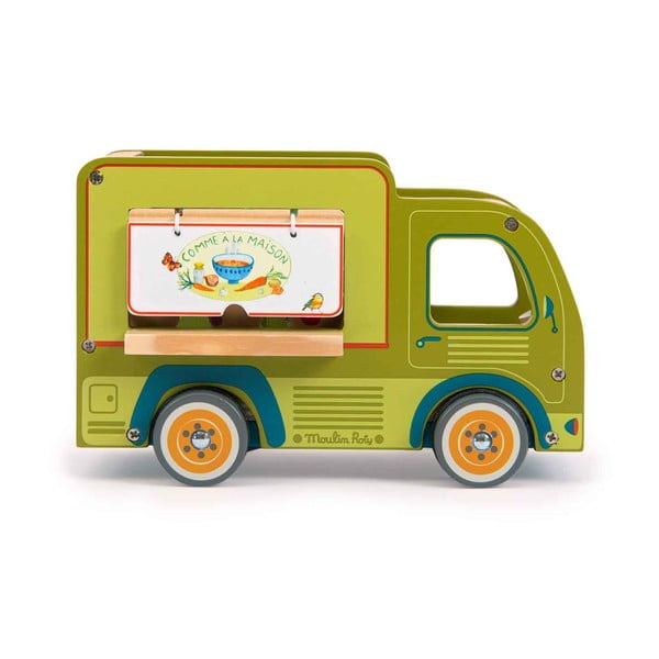 Mașinuță din lemn La Grande Famille Food Truck  – Moulin Roty-image-1