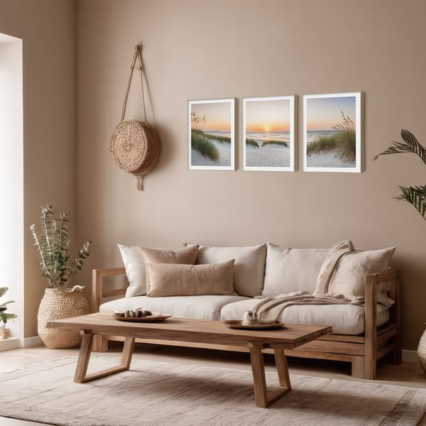 Tablouri 3 buc. 30x40 cm Sunrise on the Beach – knor-image-1