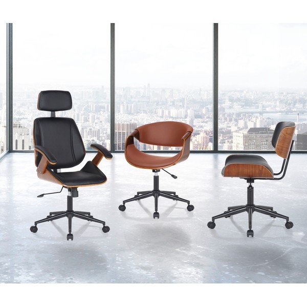 Scaun de birou negru din imitație de piele Visby – Tomasucci-image-1