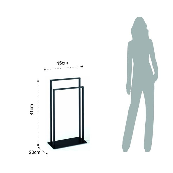 Suport din oțel pentru prosoape Tomasucci Emori, negru-image-3