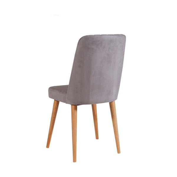 Scaun de dining gri din catifea Stormi Sandalye – Kalune Design-image-1