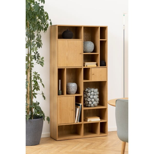 Bibliotecă în culoare naturală cu aspect de lemn de stejar 90x180 cm Rangoon – Actona-image-4