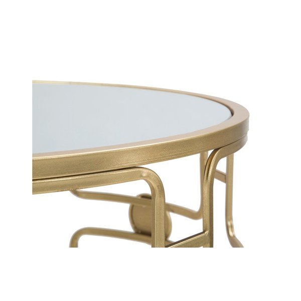 Set 2 măsuțe de cafea cu structură aurie Mauro Ferretti Coppia-image-1