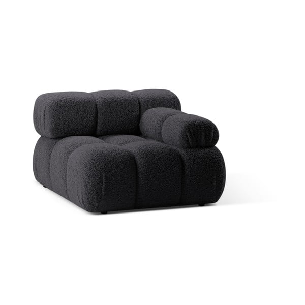 Modul pentru canapea modulară gri antracit cu tapițerie din țesătură bouclé (cu colț pe partea dreaptă) Bellis – Micadoni Home-image-3