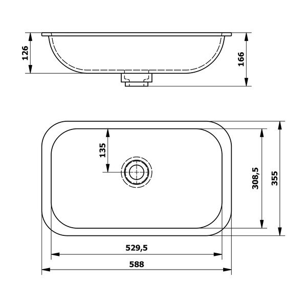 Chiuvetă albă din piatră artificială 59x35,5 cm Impala – Sapho-image-4