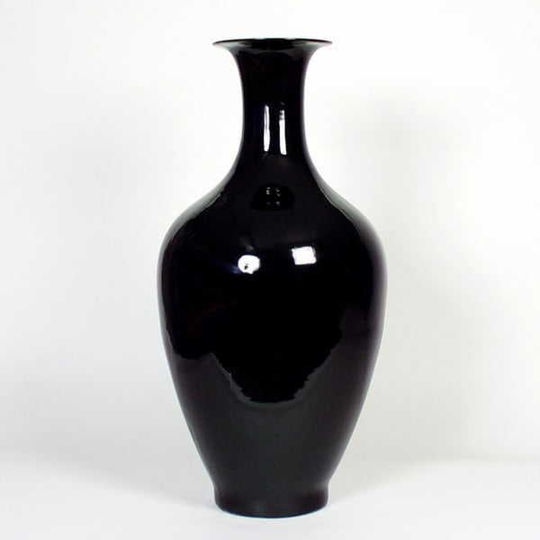Vază din porțelan fabricată manual Pols Potten XXL, înălțime 90 cm, negru