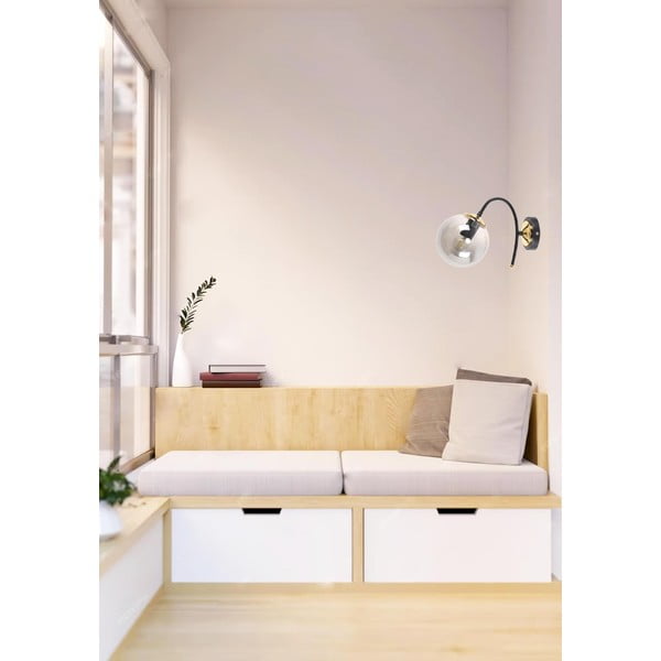 Aplică de perete negru-gri ø 15 cm Yoyo – Squid Lighting-image-1