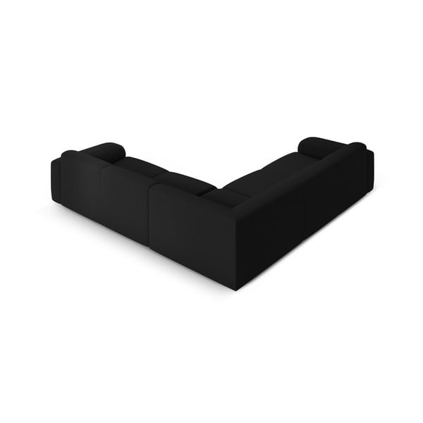 Colțar negru cu tapițerie din țesătură bouclé (cu colț variabil/în formă de ”L”) Molino – Micadoni Home-image-3