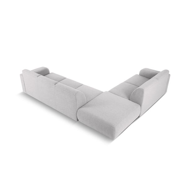 Colțar gri deschis cu tapițerie din stofă bouclé (colț stânga) Molino – Micadoni Home-image-3