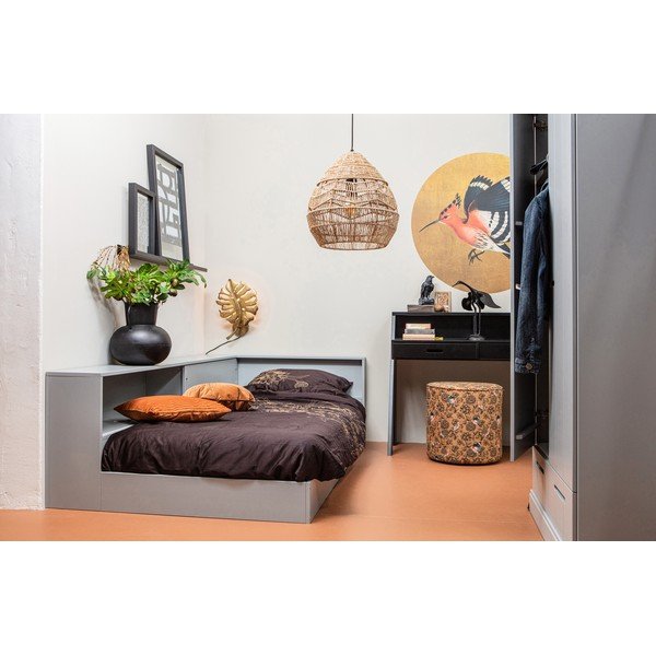 Puf cu detalii florale negre WOOOD Sara-image-1