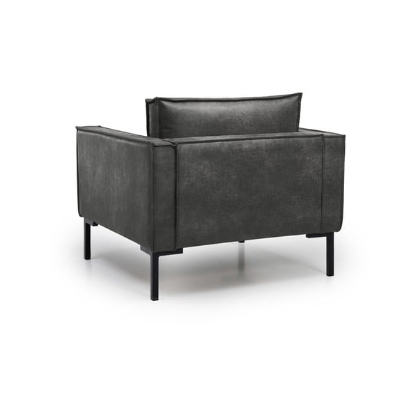 Fotoliu gri   din imitație de piele Rate - Scandic-image-3