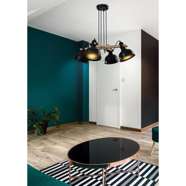 Lustră neagră cu abajur din metal Reno – Candellux Lighting-image-1