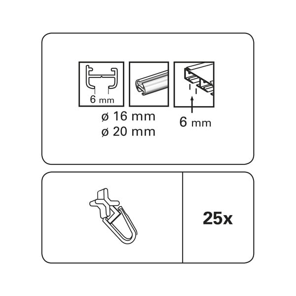 Glisiere  pentru șine de perdele în set de 25 - SP TREND-image-2