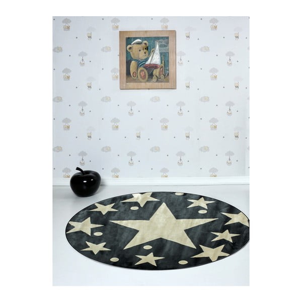 Covor pentru copii Stars Sky Gris, ⌀ 150 cm