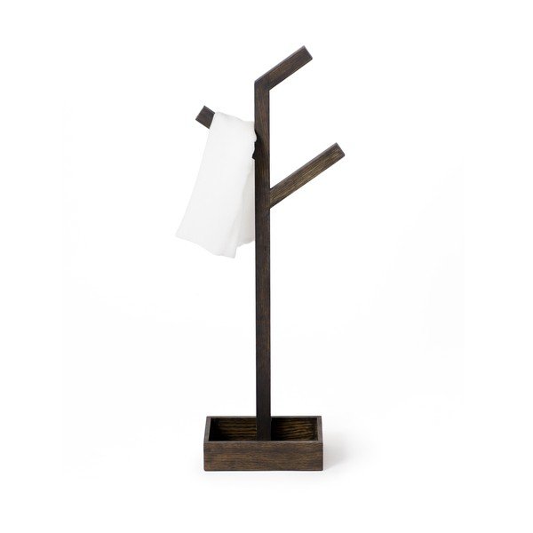 Suport din lemn de stejar pentru prosoape Wireworks Mezza Dark Branch