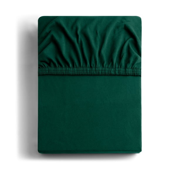 Cearceaf verde din jerseu cu elastic 140x200 cm Amber – DecoKing