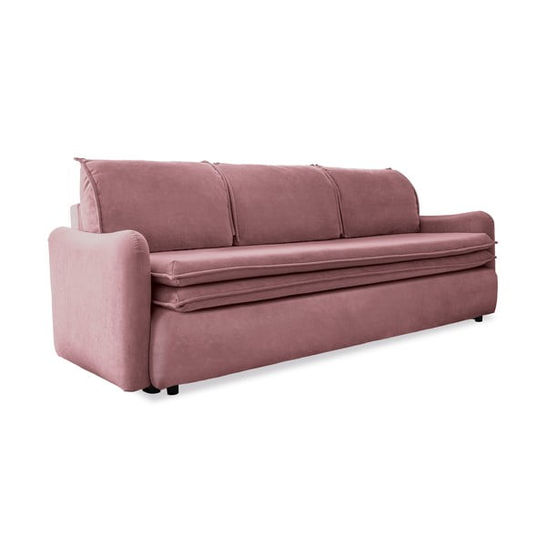 Canapea extensibilă din catifea Miuform Tender Eddie, roz