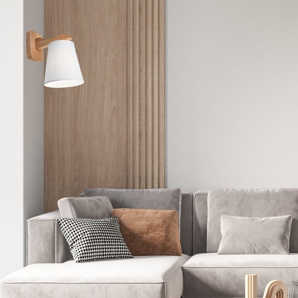 Aplică de perete albă/maro ø 16 cm Andreas – LAMKUR-image-1