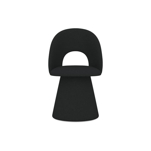 Scaun de sufragerie negru tapițat Kalo – Makamii-image-1
