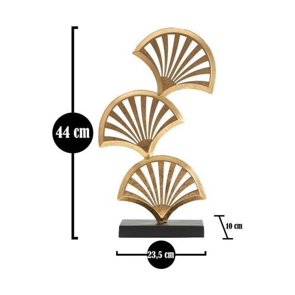 Statuetă metalică în decor auriu Mauro Ferretti Triple Leaf-image-3