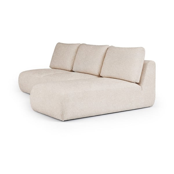 Colțar crem cu tapițerie din țesătură bouclé (cu colț pe partea dreaptă, cu șezlong) Mirel – Rodier-image-2