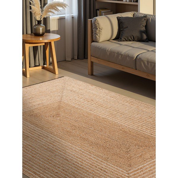 Covor în culoare naturală/în culoare naturală deschisă reversibil/țesut manual din iută 200x300 cm Juno – Hanse Home-image-1