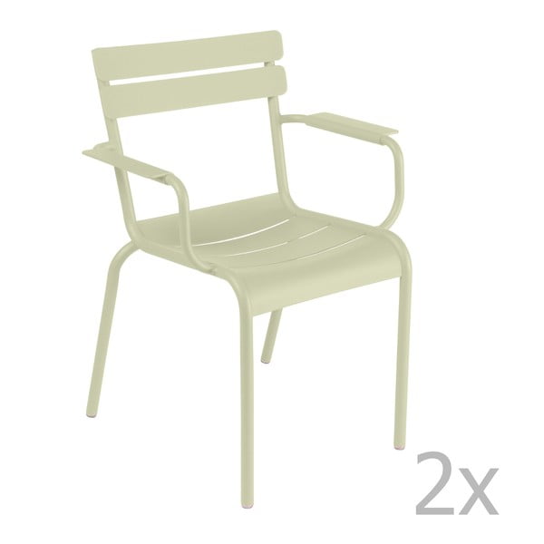Set 2 scaune cu mânere Fermob Luxembourg, verde deschis